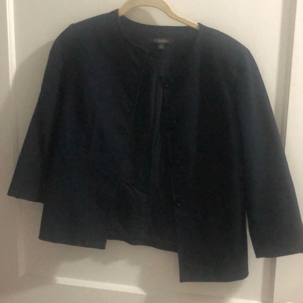 Brooks Brothers 3/4 sleeve navy crop jacket
